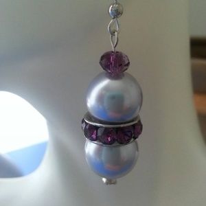 2 for $10 Silvery-lavender Swarovski drop earrings